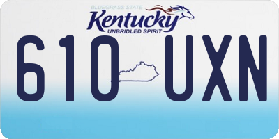 KY license plate 610UXN