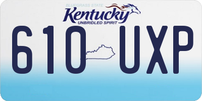 KY license plate 610UXP