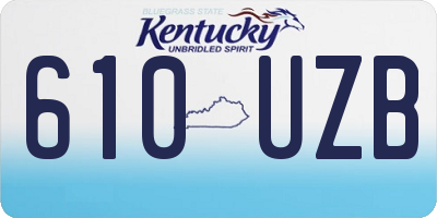 KY license plate 610UZB