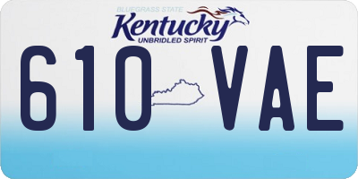 KY license plate 610VAE
