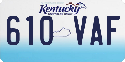 KY license plate 610VAF