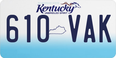 KY license plate 610VAK