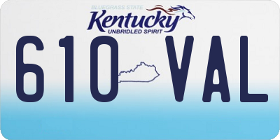 KY license plate 610VAL