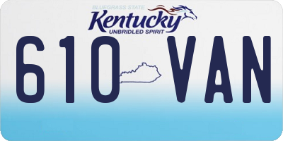 KY license plate 610VAN