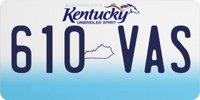 KY license plate 610VAS