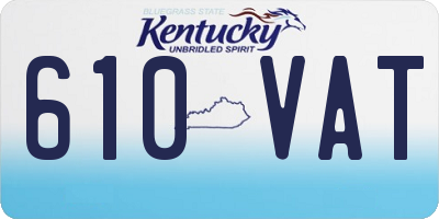 KY license plate 610VAT