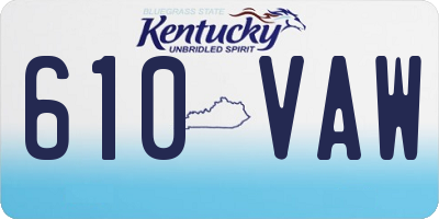 KY license plate 610VAW