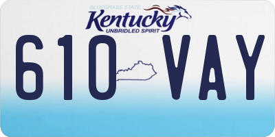 KY license plate 610VAY
