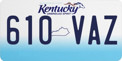 KY license plate 610VAZ