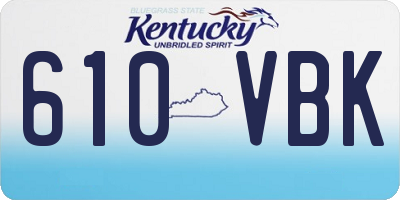 KY license plate 610VBK