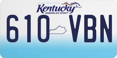 KY license plate 610VBN
