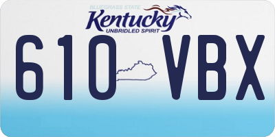 KY license plate 610VBX