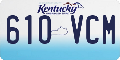 KY license plate 610VCM
