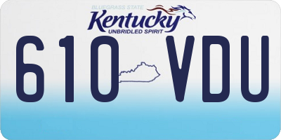 KY license plate 610VDU
