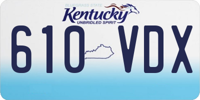 KY license plate 610VDX