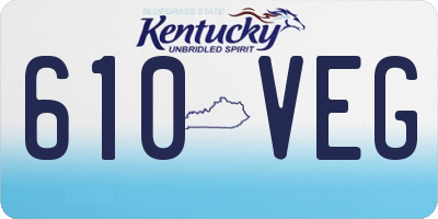KY license plate 610VEG