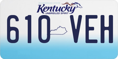 KY license plate 610VEH