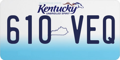 KY license plate 610VEQ