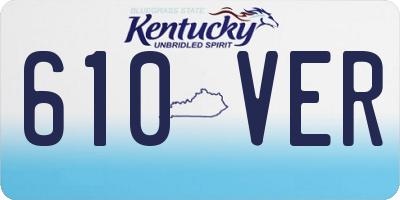KY license plate 610VER