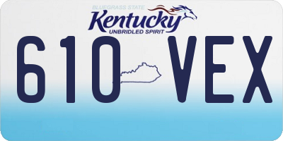 KY license plate 610VEX