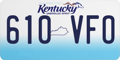 KY license plate 610VFO