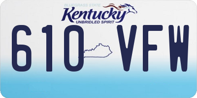 KY license plate 610VFW