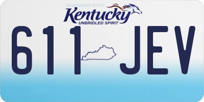 KY license plate 611JEV