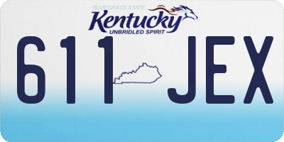 KY license plate 611JEX