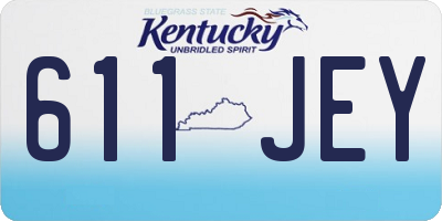 KY license plate 611JEY