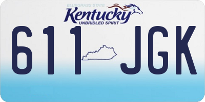 KY license plate 611JGK
