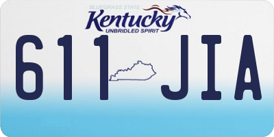 KY license plate 611JIA