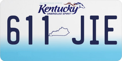 KY license plate 611JIE