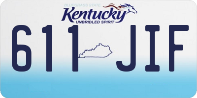 KY license plate 611JIF