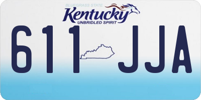 KY license plate 611JJA