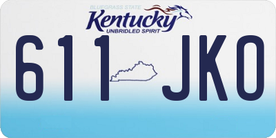 KY license plate 611JKO