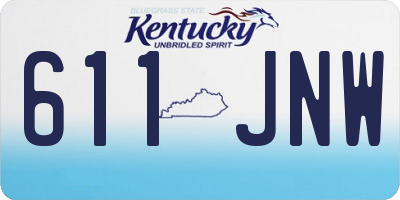 KY license plate 611JNW