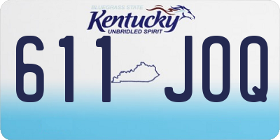 KY license plate 611JOQ