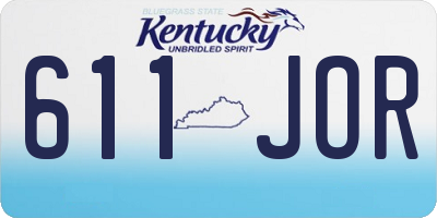 KY license plate 611JOR
