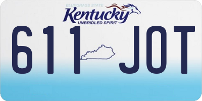 KY license plate 611JOT