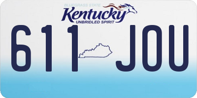 KY license plate 611JOU