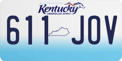 KY license plate 611JOV