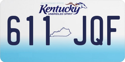 KY license plate 611JQF