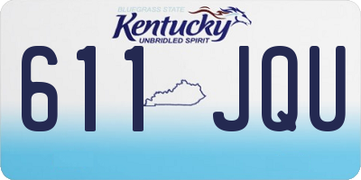 KY license plate 611JQU