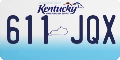 KY license plate 611JQX