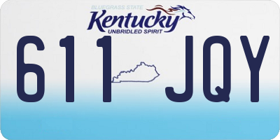KY license plate 611JQY