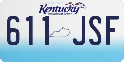KY license plate 611JSF