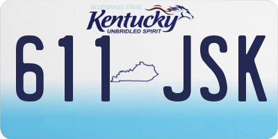 KY license plate 611JSK