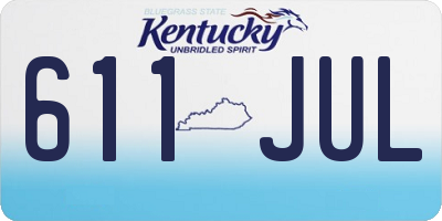 KY license plate 611JUL