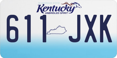 KY license plate 611JXK