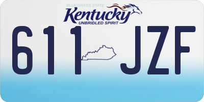 KY license plate 611JZF
